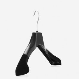 GRUCCE NEGOZIO - GRUCCE IN PLASTICA : Gruccia antiscivolo con rivestimento velluto parziale