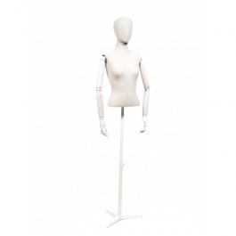 FEMALE MANNEQUIN BUST - VINTAGE BUST : Half female bust with white fabric