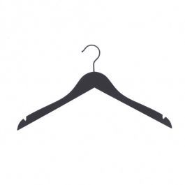 Wooden coat hangers 10 Hanger black wood soft touch finish 44 cm Cintres magasin