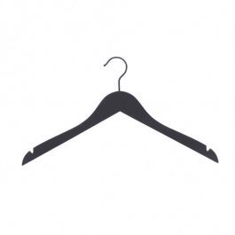 WHOLESALE HANGERS : 10 hanger black wood soft touch finish 44 cm