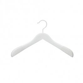 WHOLESALE HANGERS - COAT HANGERS FOR JACKETS : 10 hangers jacket white wood with rubber pads 42 cm