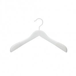 WHOLESALE HANGERS - WOODEN COAT HANGERS : 10 hangers jacket white wood with rubber pads 42 cm