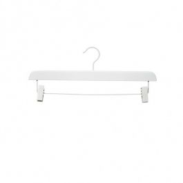 WHOLESALE HANGERS : 10 hanger with bar and clamps white color 38 cm