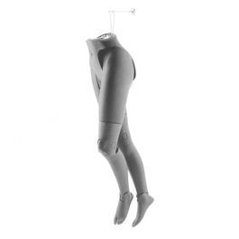 ACCESSORIES FOR MANNEQUINS - FEMALE LEG MANNEQUINS : Hanging female display flexible legs grey