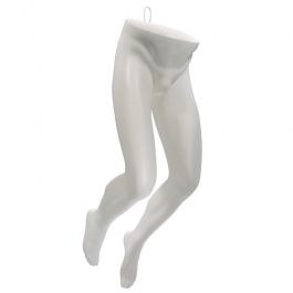 ACCESSORIES FOR MANNEQUINS - MALE LEG MANNEQUINS : Hanging  male mannequin leg white finish