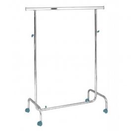 CLOTHES RAILS - HANGING RAILS WITH WHEELS : Chrome stockable rails with wheels basic
