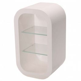 Wall display cabinet High glossy white wall cupboard with 2 glass shelves Comptoirs shopping
