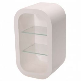 Wall display cabinet High glossy white wall cupboard with 2 glass shelves Comptoirs shopping