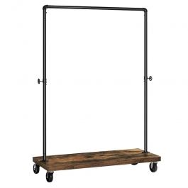 CLOTHES RAILS - HANGING RAILS WITH WHEELS : Industrial garment rack with black caster