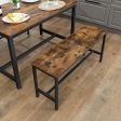 Image 2 : Industrial style wooden bench - set ...