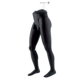 ACCESSOIRES MANNEQUIN VITRINE : Jambe de mannequin flexible homme a susprendre noire