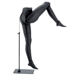 ACCESSOIRES MANNEQUIN VITRINE - JAMBES MANNEQUINS VITRINE : Jambes mannequin flexible femme sur base coloris noir