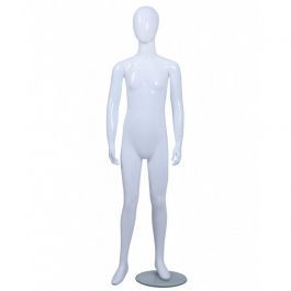 CHILD MANNEQUINS : Kid mannequin white with round base 12 years old