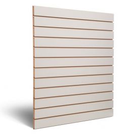 RETAIL DISPLAY FURNITURE - SLATWALL AND FITTINGS : Light grey grooved panel 10 cm