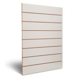 RETAIL DISPLAY FURNITURE : Light grey grooved panel 15 cm