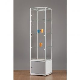 Thekenvitrine Luxe vitrinekast aluminium 50 cm met onderkast en verstelbaar halogeen verlichting Vitrine