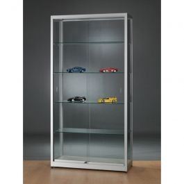 RETAIL DISPLAY CABINET - STANDING DISPLAY CABINET : Luxury display cabinet light gray 100 cm wide
