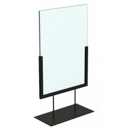 CLOTHES RAILS - POSTER HOLDER AND SIGNAGE : Poster holder a4 black vertical with stand