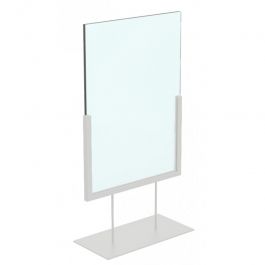 CLOTHES RAILS - POSTER HOLDER AND SIGNAGE : Magnetic poster holder a4 white vertical with stand