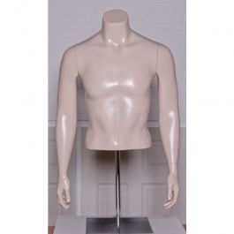 MALE MANNEQUIN BUST : Male bust on metal base skin color