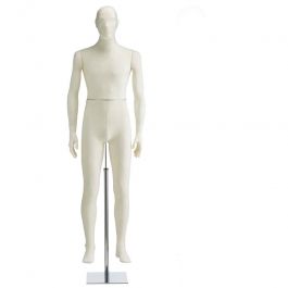 MALE MANNEQUINS - VINTAGE MANNEQUINS : Male display mannequin with ivory white fabric