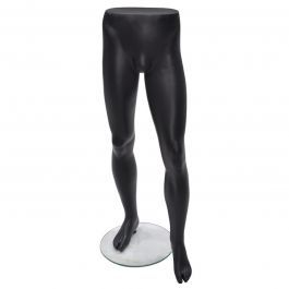 ACCESSORIES FOR MANNEQUINS - MALE LEG MANNEQUINS : Male legs mannequins black color with round glass base