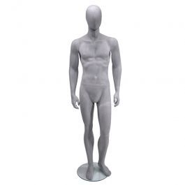 MALE MANNEQUINS : Male mannequin egg head grey finish