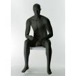 Image 0 : Faceless seated male mannequin - black ...