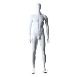 MALE MANNEQUINS - SPORT MANNEQUINS : Male mannequin straight position white color