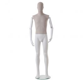 MALE MANNEQUINS - VINTAGE MANNEQUINS : Male mannequins linen finish with wooden arms