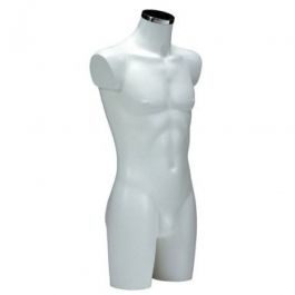 MALE MANNEQUIN BUST - MANNEQUIN TORSOS : Male polypropylene bust white finish without arms