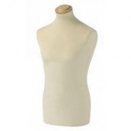 MALE MANNEQUIN BUST - TAILORED BUST : Male tailor bust cream fabrik without base