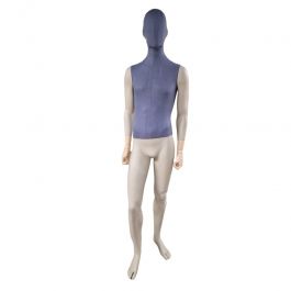 MALE MANNEQUINS - VINTAGE MANNEQUINS : Male window mannequin in black bust fabric