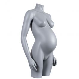 BUSTI DI MANICHINI DONNA - TORSI MANICHINI : Manichino grigio con busto di donna incinta