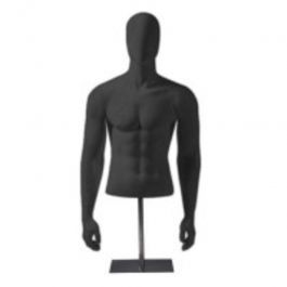 BUSTI DI MANICHINI UOMO - BUSTI E PIEDISTALLI : Manichino torso uomo nero opaco 130 cm
