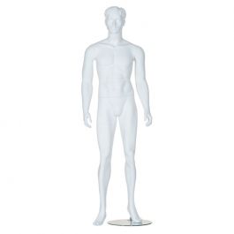 MANIQUIES HOMBRE - MANIQUI ESCULPIDOS : Maniquí hombre estilizado con acabado blanco mate