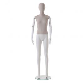 PROMOCIONES MANIQUIES MUJER : Maniqui senora en lino con brazos de madera blanco