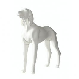 ACCESSOIRES MANNEQUIN VITRINE - MANNEQUINS ANIMAUX : Mannequin chien blanc mat grande taille
