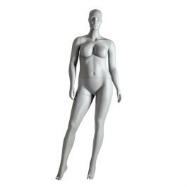 MANNEQUINS VITRINE FEMME - MANNEQUINS FEMME FORTE : Mannequin femme forte gris avec pose taille 42