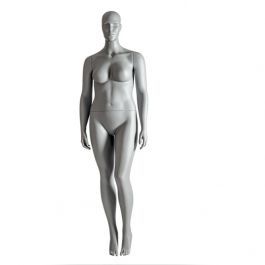 MANNEQUINS VITRINE FEMME : Mannequin de vitrine femme grande taille gris