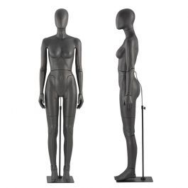 MANNEQUINS VITRINE FEMME : Mannequin de vitrine flexible noir tête abstraite