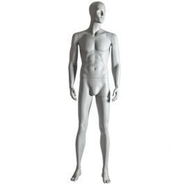 MANNEQUINS VITRINE HOMME - MANNEQUINS ABSTRAITS : Mannequin de vitrine homme abstrait droit gris