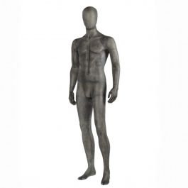 MANNEQUINS VITRINE HOMME : Mannequin de vitrine homme fibre grise translucide