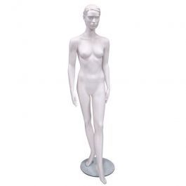 MANNEQUINS VITRINE FEMME - MANNEQUINS STYLISéS : Mannequin etalage femme position droite blanc