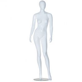 MANNEQUINS VITRINE FEMME : Mannequin femme blanc abstrait brillant 190 cm