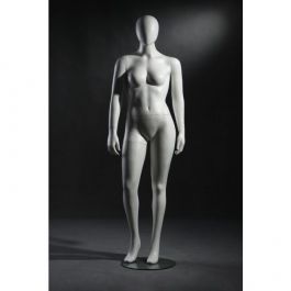 MANNEQUINS VITRINE FEMME - MANNEQUINS FEMME FORTE : Mannequin femme grande taille mat blanc taille 40/42