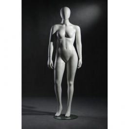 MANNEQUINS VITRINE FEMME - MANNEQUINS FEMME FORTE : Mannequin femme grande taille mat blanc taille 44-46
