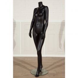 MANNEQUINS VITRINE FEMME : Mannequin femme sans tête noir bras long du corps