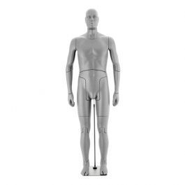 MANNEQUINS VITRINE HOMME : Mannequin flexible homme gris tête abstraite