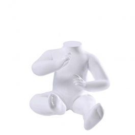 CHILD MANNEQUINS - HEADLESS MANNEQUINS : Mannequin sitting baby without head ,white matt